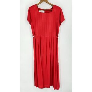 Vtg 80s Sarah Elizabeth Maxi Dress Size 12 Red Academia Goth Lolita Schoolgirl